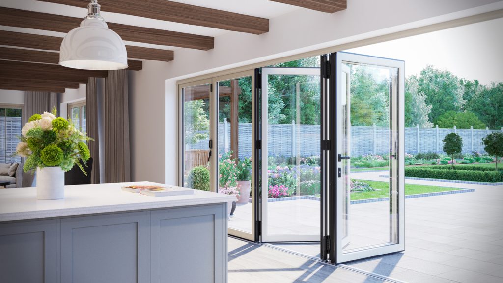 Aluminium bi-folding doors